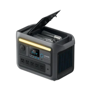 Estación de energía portátil Anker Solix C800 Plus, 768Wh, 1200W vista superior con tapa abierta
