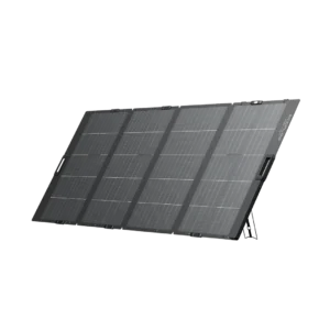 Panel solar portátil EcoFlow 400W plegable y resistente al agua, ideal para energía solar de alto rendimiento.