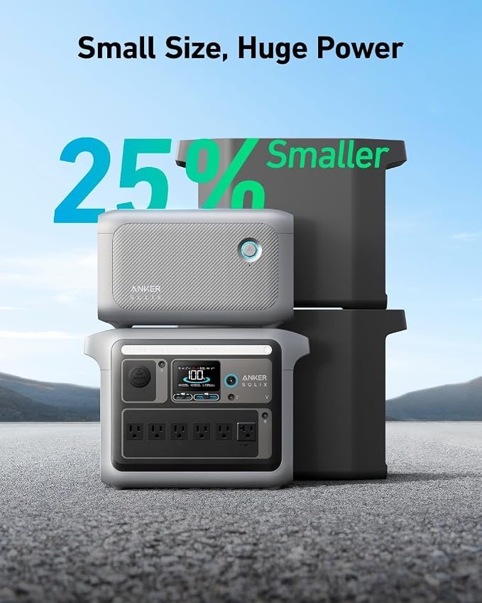Batería de Expansión para Anker Solix C1000 junto a Estación de energía C1000X